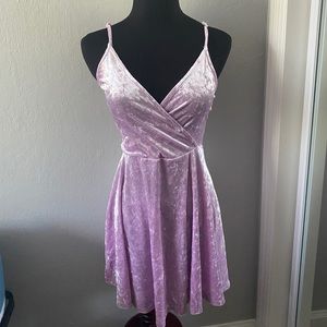 Pink velvet dress